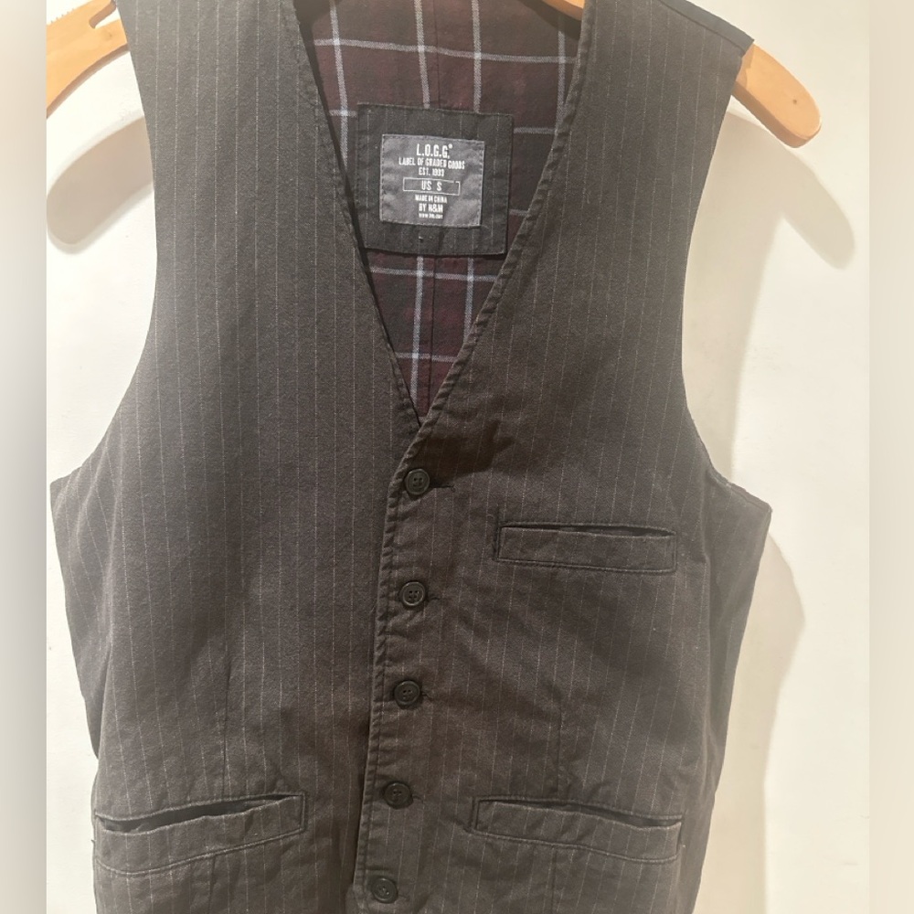 H&M Black Pinstripe Vest